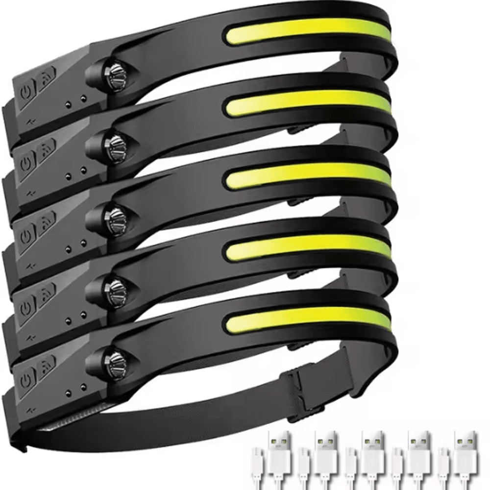 Rechargeable LED Sensor Headlamp 5Mode HandsFree Head Flashlight For Fishing Camping Outdoor Use 11