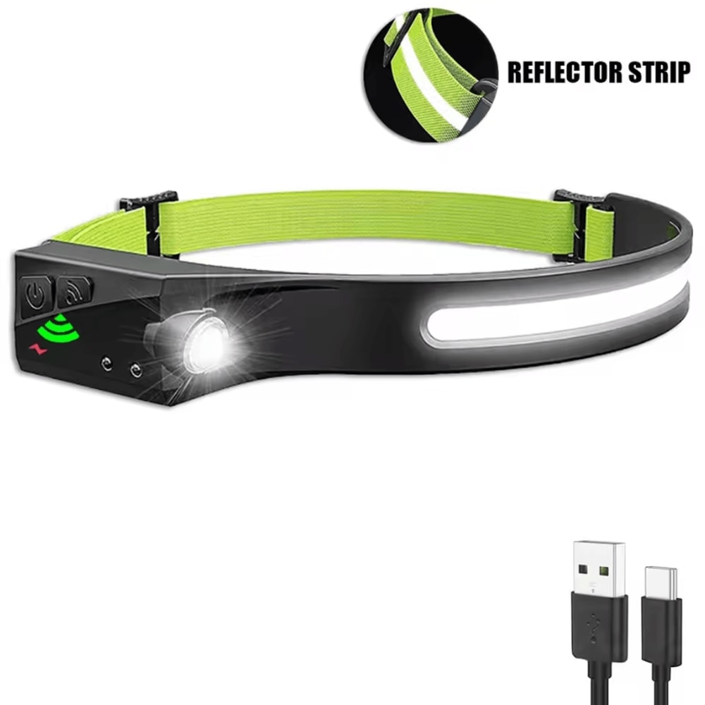 Rechargeable LED Sensor Headlamp 5Mode HandsFree Head Flashlight For Fishing Camping Outdoor Use 8