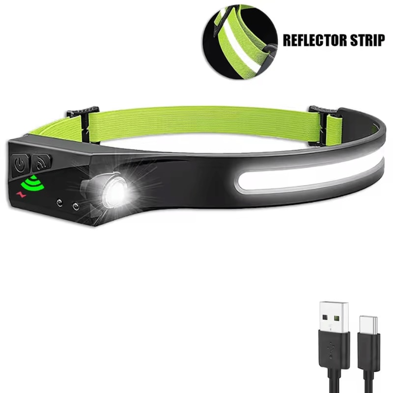 Rechargeable LED Sensor Headlamp 5Mode HandsFree Head Flashlight For Fishing Camping Outdoor Use 8