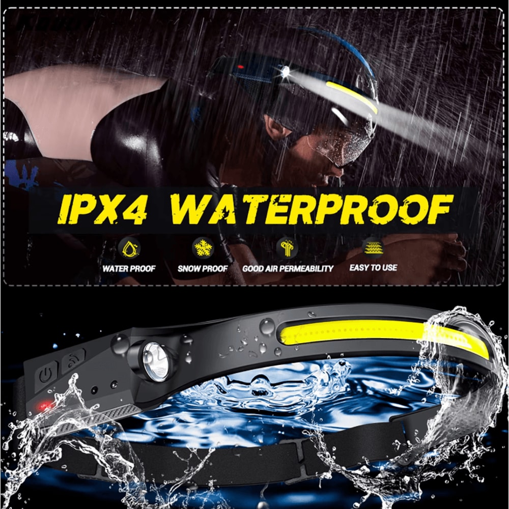 Rechargeable LED Sensor Headlamp 5Mode HandsFree Head Flashlight For Fishing Camping Outdoor Use 3