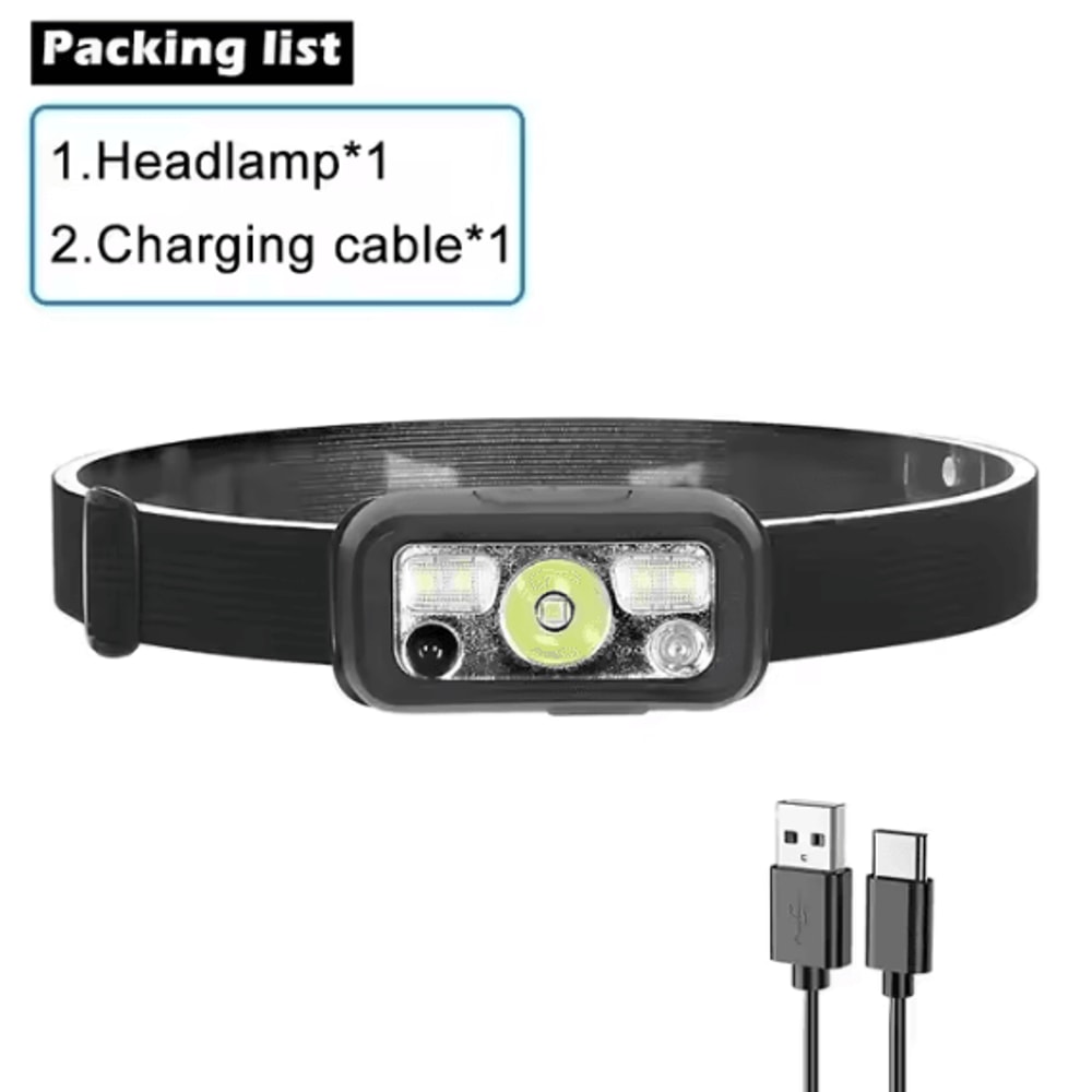 Rechargeable LED Sensor Headlamp 5Mode HandsFree Head Flashlight For Fishing Camping Outdoor Use 5