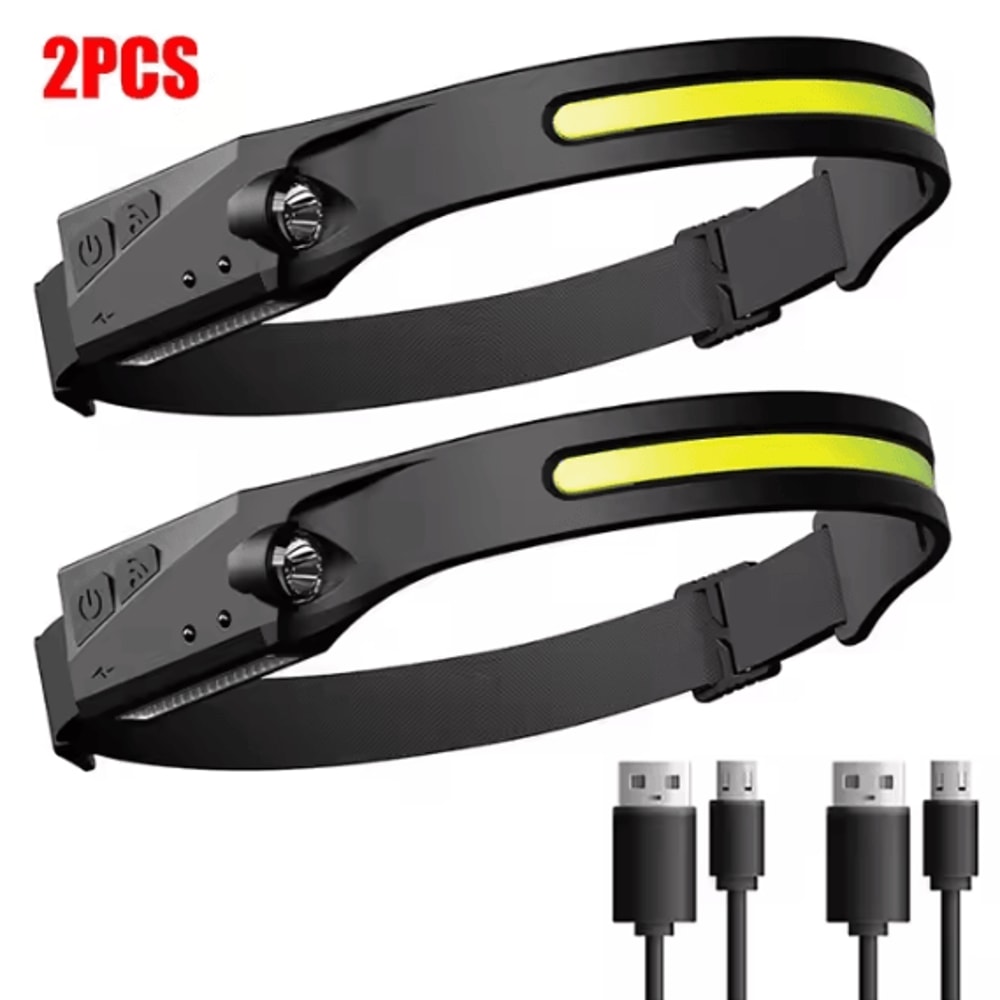 Rechargeable LED Sensor Headlamp 5Mode HandsFree Head Flashlight For Fishing Camping Outdoor Use 9