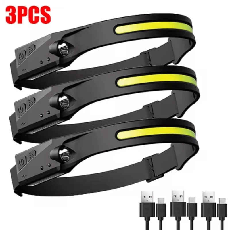 Rechargeable LED Sensor Headlamp 5Mode HandsFree Head Flashlight For Fishing Camping Outdoor Use 10