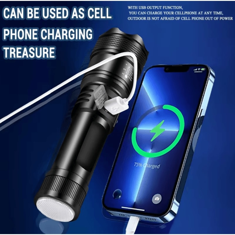 Powerful P70 LED Flashlight 5000LM Ultra Bright Tactical Zoom Torch With Builtin 18650 Battery 3