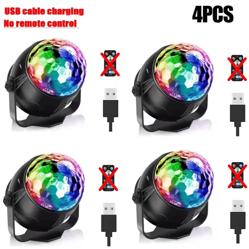RGB LED Rotating Party Light Sound Controlled DJ Stage Disco Lamp With Remote 11