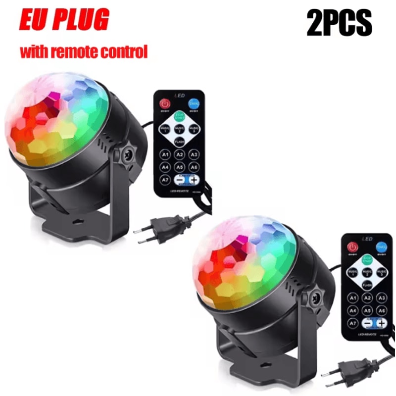 RGB LED Rotating Party Light Sound Controlled DJ Stage Disco Lamp With Remote 13