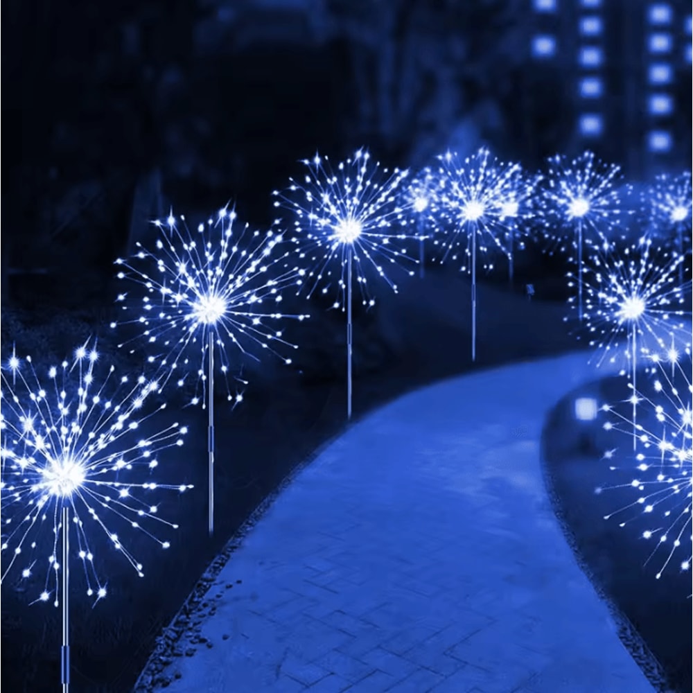 LED Solar Firework Garden Lights Waterproof Outdoor Fairy Dandelion Lawn Decoration Lamp 8