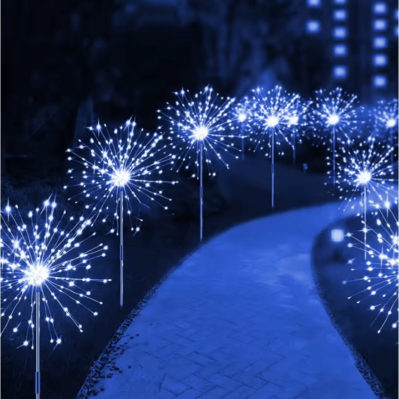 LED Solar Firework Garden Lights Waterproof Outdoor Fairy Dandelion Lawn Decoration Lamp 8