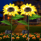 Simulated Outdoor Solar Sunflower Garden Lights Smart Sense Waterproof LED Lawn Decor 0