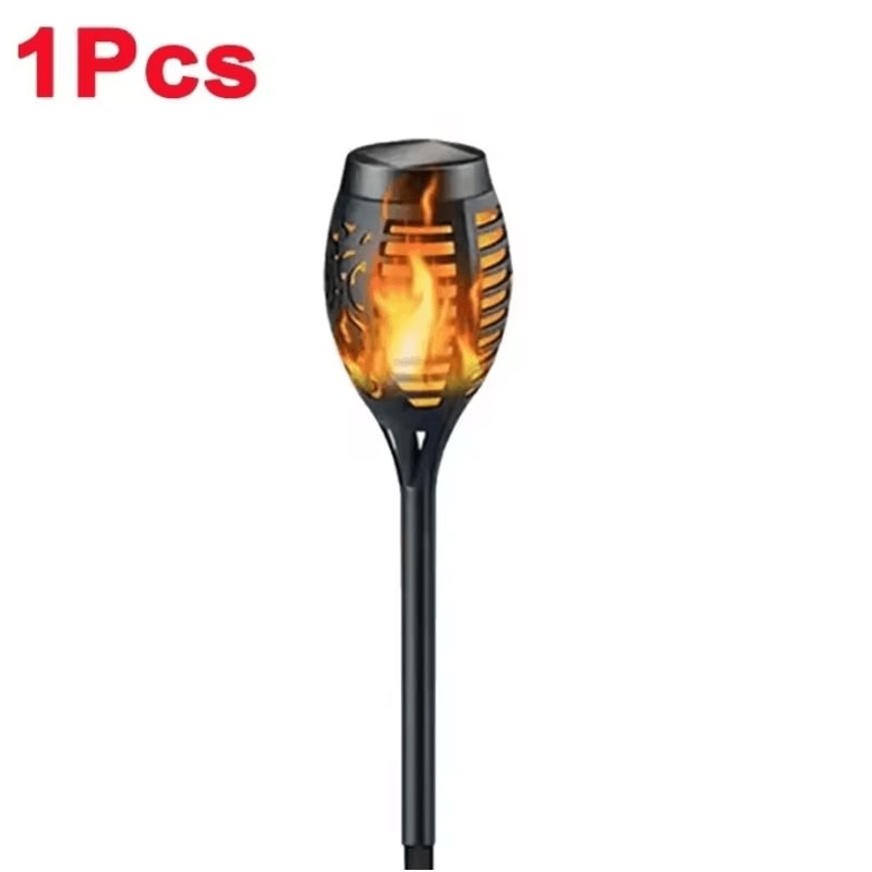 12LED Solar Flame Torch Lights Waterproof Flickering Garden Pathway Outdoor Solar Lamps 6