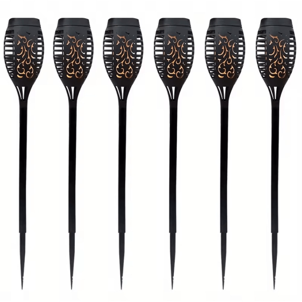 12LED Solar Flame Torch Lights Waterproof Flickering Garden Pathway Outdoor Solar Lamps 9