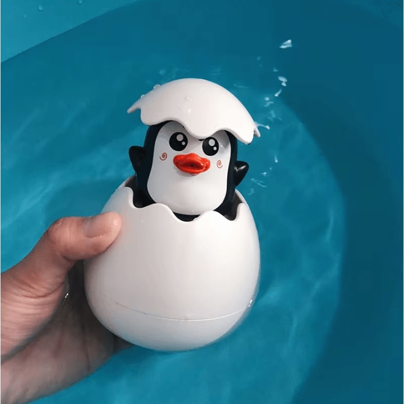 Cute Baby Bathing Toy Set Duck Penguin And Egg Water Spray Sprinkler Toys For Kids 2