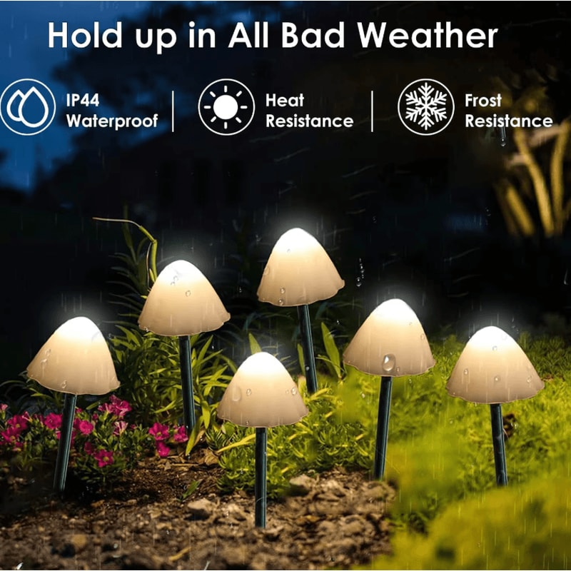 10 LED Solar Mushroom Lights 5 Watts Waterproof Outdoor Decorative Street Garden Lights 35m 0