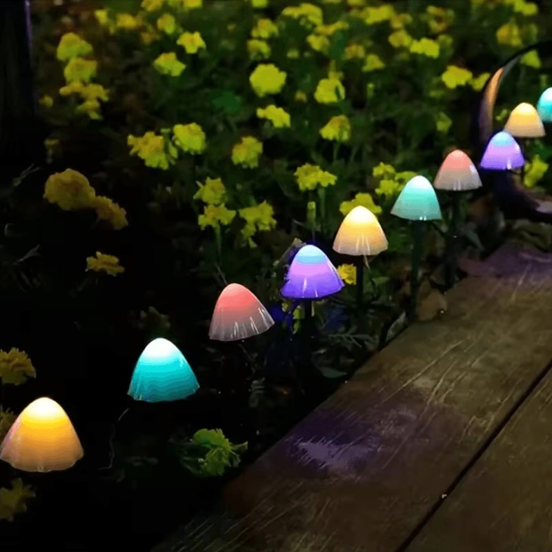 10 LED Solar Mushroom Lights 5 Watts Waterproof Outdoor Decorative Street Garden Lights 35m 3