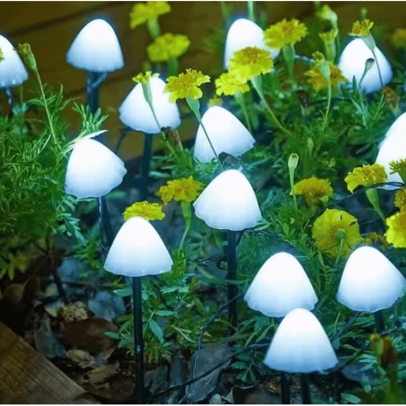 10 LED Solar Mushroom Lights 5 Watts Waterproof Outdoor Decorative Street Garden Lights 35m 5