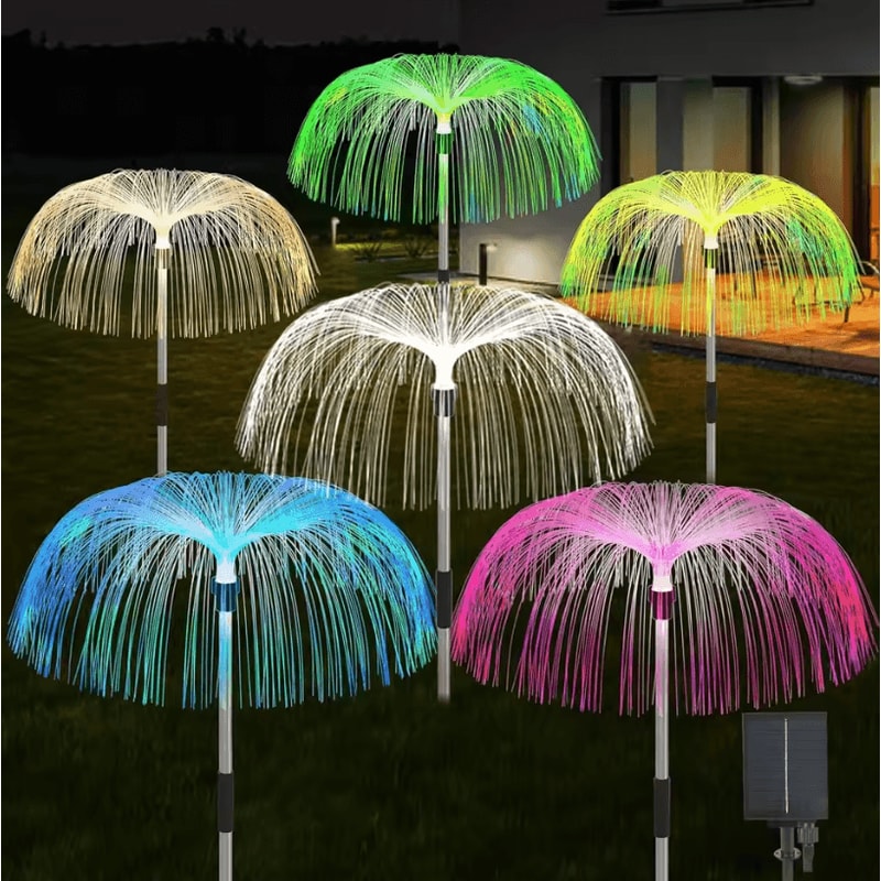 LED Solar Jellyfish Garden Lights Waterproof Outdoor Solar Yard Pathway Decorative Lamps 0