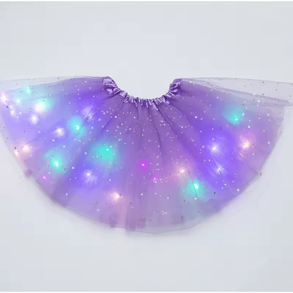 LED Glowing Light Kids Tutu Skirt Princess LightUp Dance Miniskirt For Weddings Parties 10