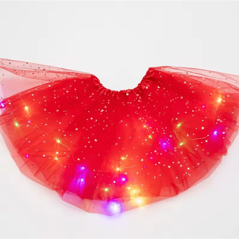 LED Glowing Light Kids Tutu Skirt Princess LightUp Dance Miniskirt For Weddings Parties 11