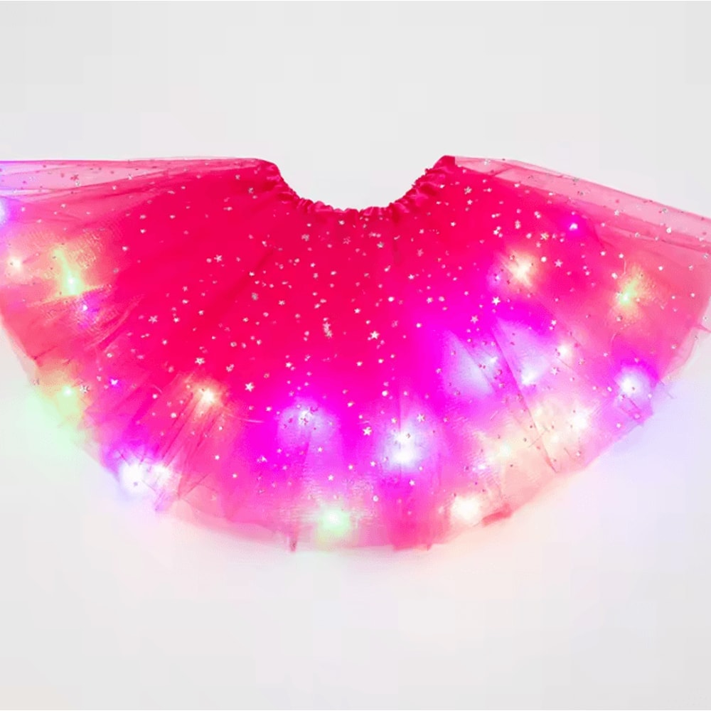 LED Glowing Light Kids Tutu Skirt Princess LightUp Dance Miniskirt For Weddings Parties 14