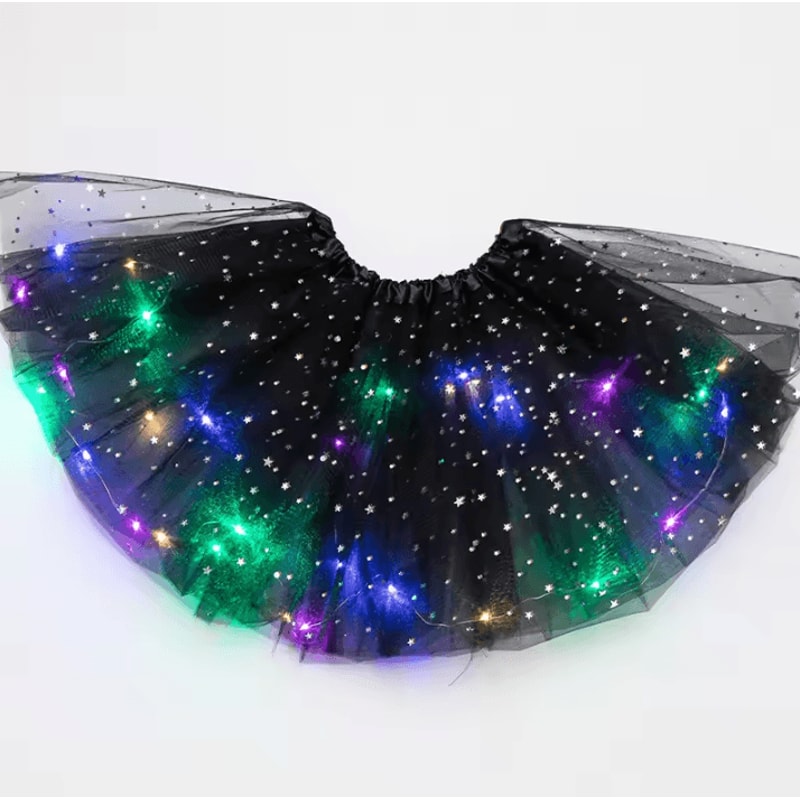 LED Glowing Light Kids Tutu Skirt Princess LightUp Dance Miniskirt For Weddings Parties 2
