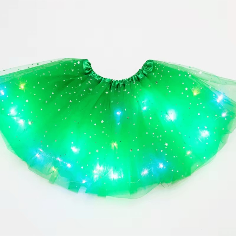 LED Glowing Light Kids Tutu Skirt Princess LightUp Dance Miniskirt For Weddings Parties 6
