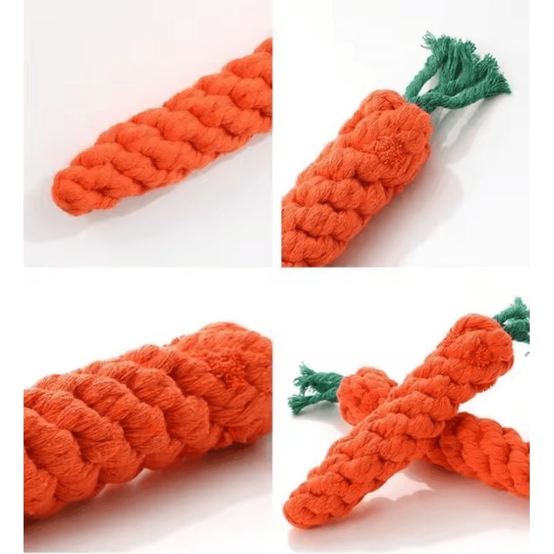 CarrotShaped Pet Knot Toy Cotton Rope Chew Toy For Dogs And Cats 2