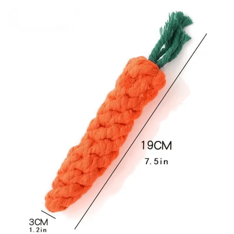 CarrotShaped Pet Knot Toy Cotton Rope Chew Toy For Dogs And Cats 4