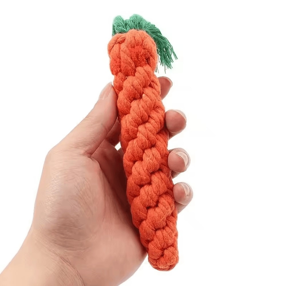 CarrotShaped Pet Knot Toy Cotton Rope Chew Toy For Dogs And Cats 5