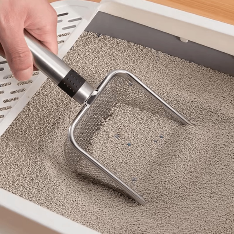 Stainless Steel Cat Litter Scoop Durable RustResistant Ergonomic Pet Waste Scoop For Quick Cleanup 0