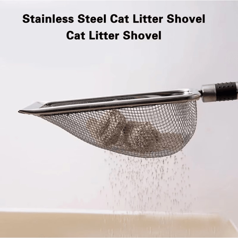 Stainless Steel Cat Litter Scoop Durable RustResistant Ergonomic Pet Waste Scoop For Quick Cleanup 3