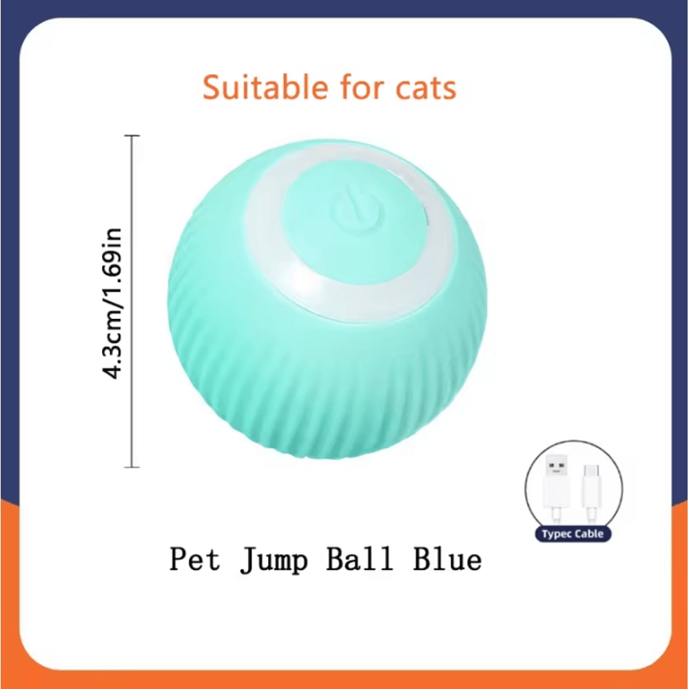 USB Rechargeable Interactive Moving Pet Toy Ball Electronic Bouncing Toy For Dogs Cats 17