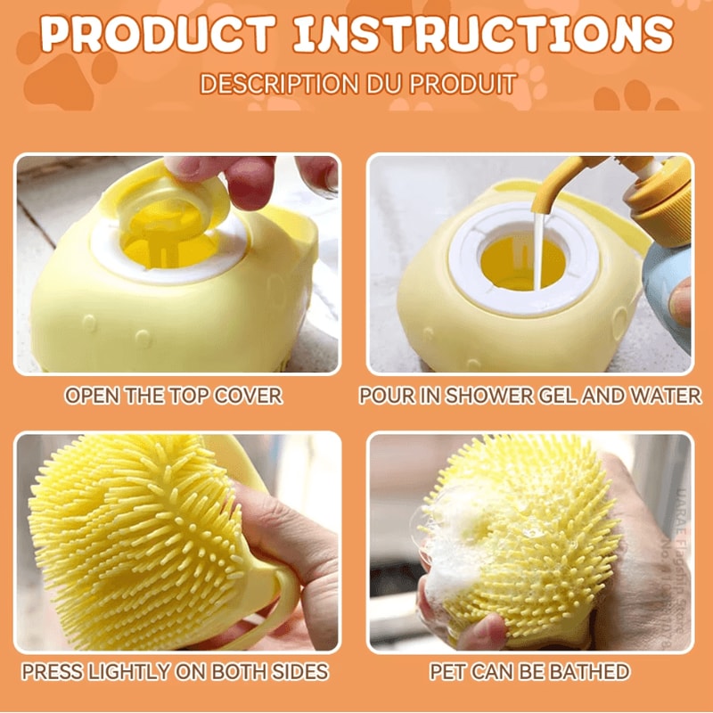 Dog Bathing Brush And Pet Massage Grooming Tool Soft Silicone Shampoo Brush For Dogs And Cats 3