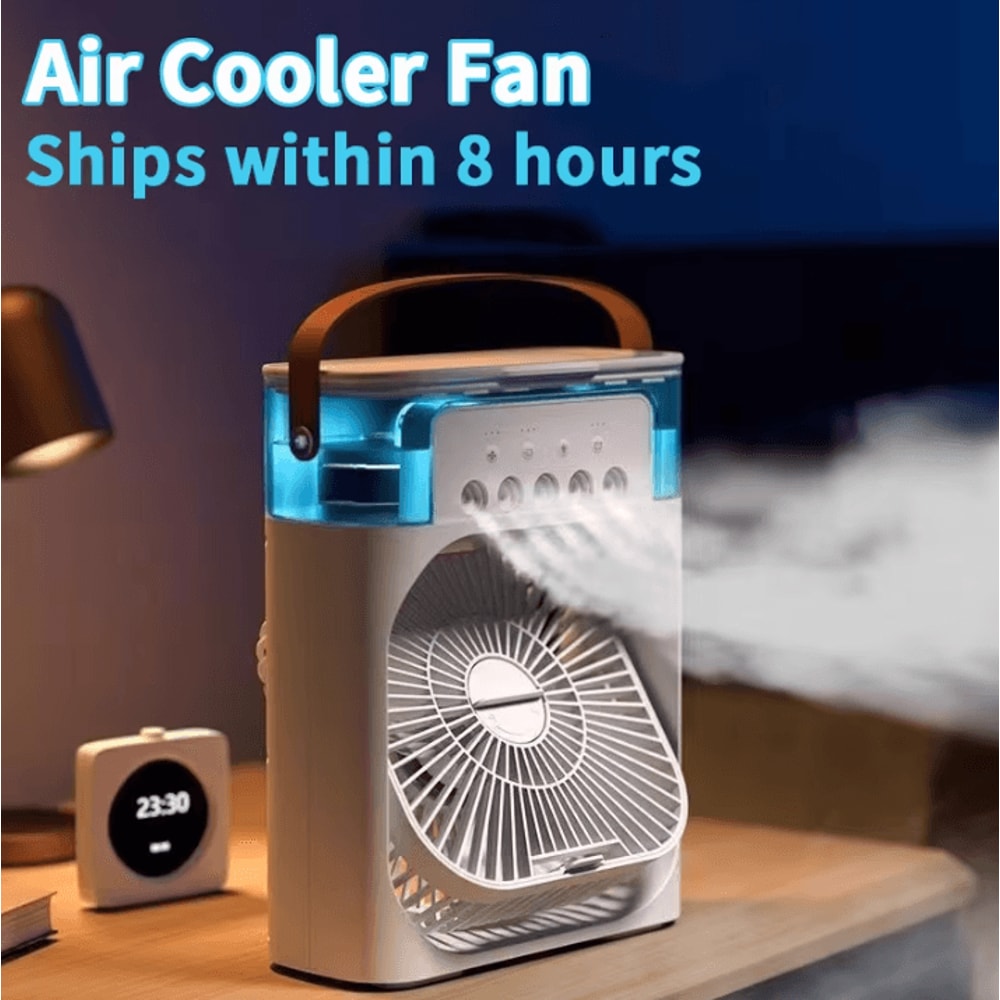 Portable 3in1 Portable Air Cooler With Mini Humidifier Fan LED Night Light 0