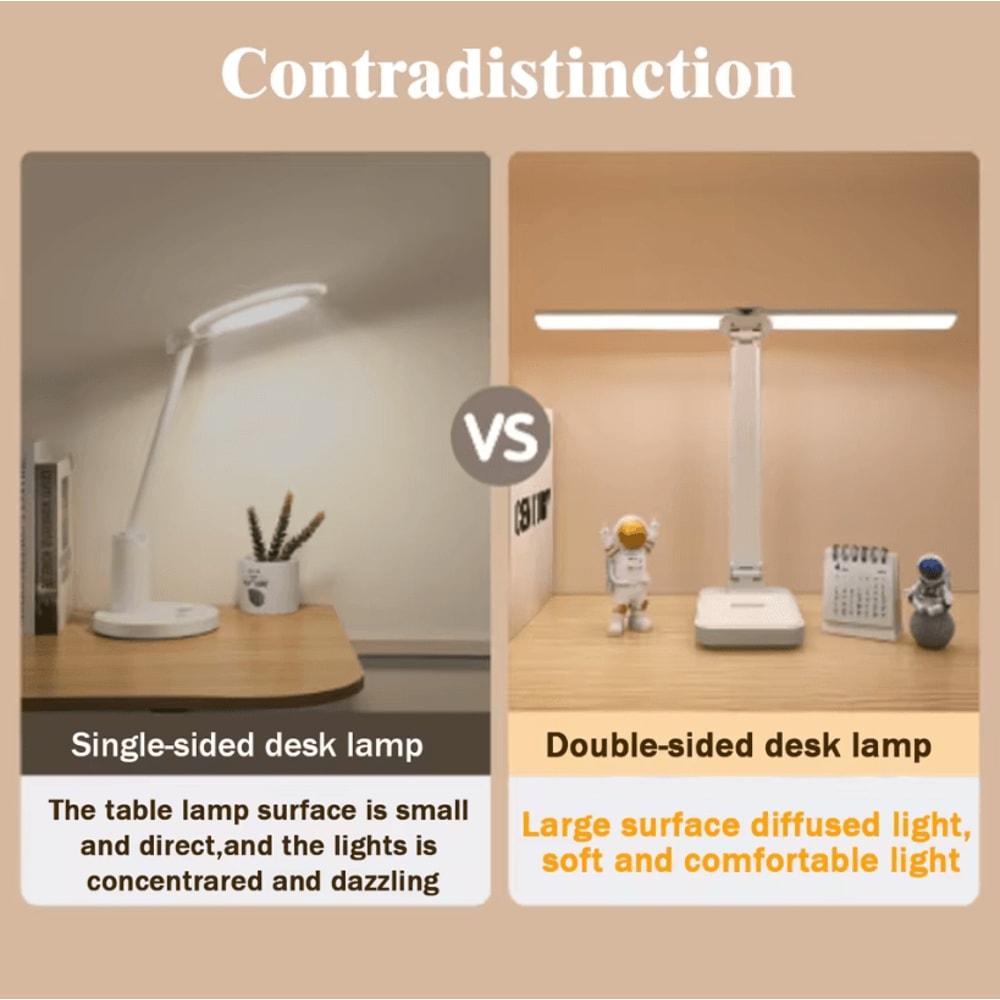 Foldable LED Desk Lamp USB Rechargeable Table Lamp With 3Level Dimmable Foldable Touch Desk Light 2