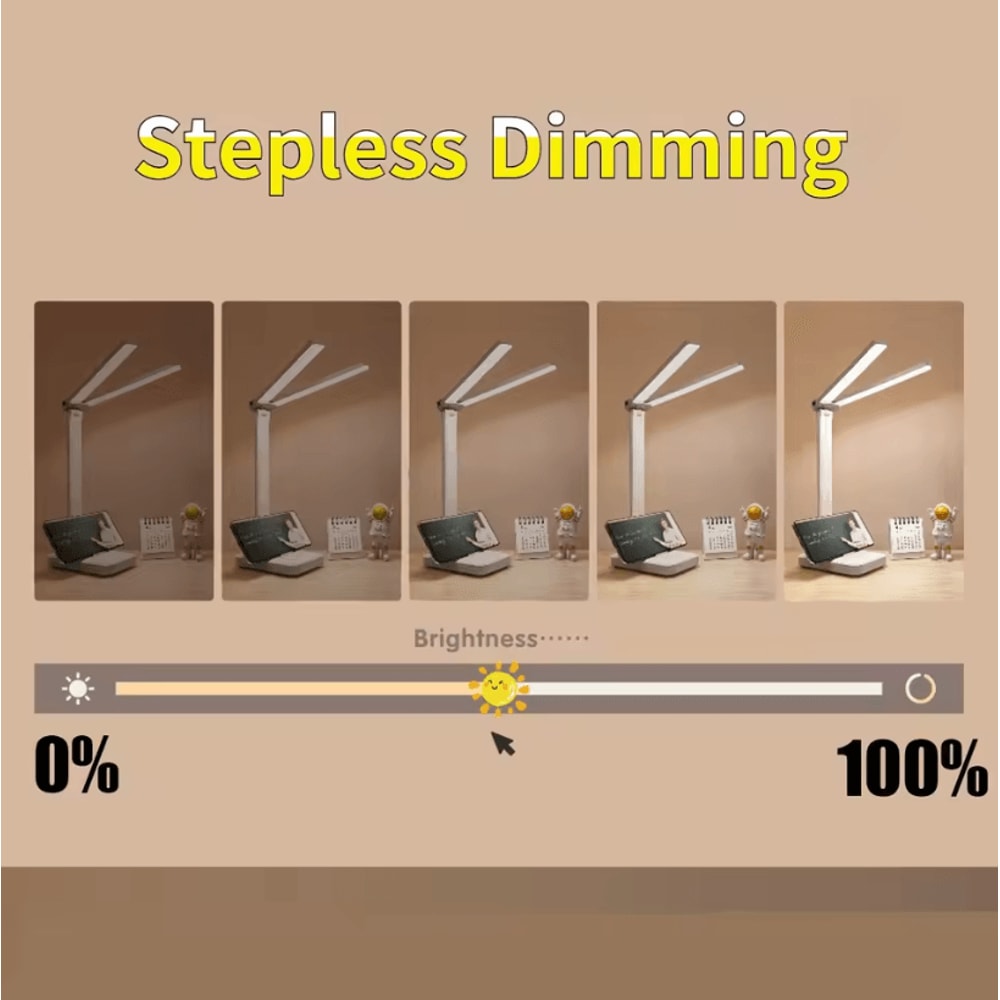 Foldable LED Desk Lamp USB Rechargeable Table Lamp With 3Level Dimmable Foldable Touch Desk Light 3