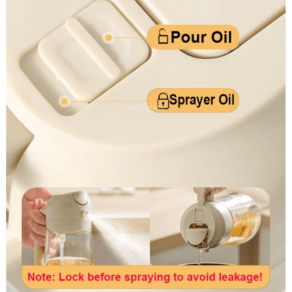 Ergonomic Olive Oil Sprayer Bottle 2in1 Oil Dispenser Kitchen Oil Mister With Comfortable Handle 4