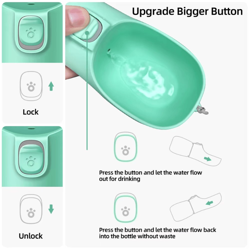 Outdoor Portable Dog Water Bottle With Leakproof Dog Water Dispenser For Small Large Dogs And Cats 1