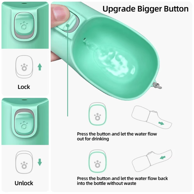 Outdoor Portable Dog Water Bottle With Leakproof Dog Water Dispenser For Small Large Dogs And Cats 1