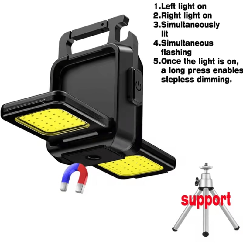 USB USB Rechargeable Mini Flashlight With COB Work Light Portable Lantern Keychain With 90 Foldabl 13