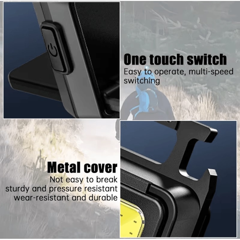 USB USB Rechargeable Mini Flashlight With COB Work Light Portable Lantern Keychain With 90 Foldabl 4