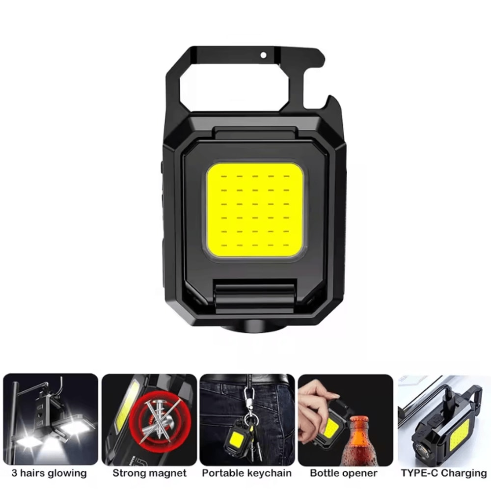 USB USB Rechargeable Keychain Light COB Pocket Flashlight And Mini XPE Work Light Emergency USB Fl 4