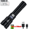 USB Charging Tactical Flashlight With BuiltIn Battery 2000LM High Power Torch With Display Zoom R 7