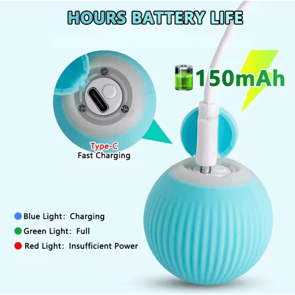 Automatic Interactive Cat Toy Automatic Rolling Cat Ball Smart Electronic Cat Game Toy For Indoor 1