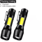 USB Rechargeable Mini Flashlight With COB XPE Torches Portable BuiltIn Battery Zoomable Small Tor 11