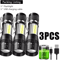 USB Rechargeable Mini Flashlight With COB XPE Torches Portable BuiltIn Battery Zoomable Small Tor 7