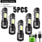 USB Rechargeable Mini Flashlight With COB XPE Torches Portable BuiltIn Battery Zoomable Small Tor 8