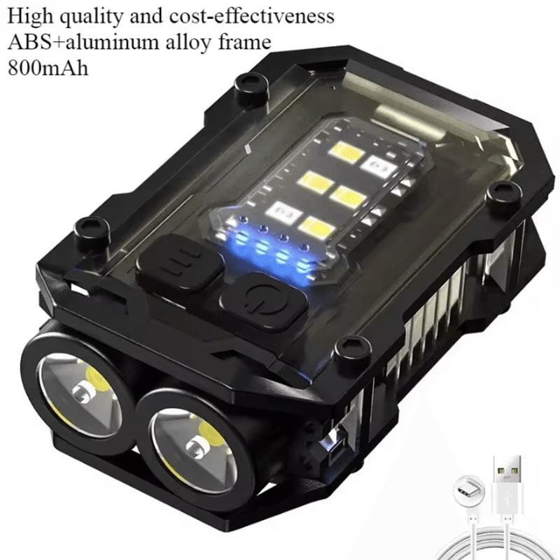 BALDR Pocket Torch Flashlight Rechargeable EDC Mini Flashlight With Magnetic COB Work Light LED Ke 9