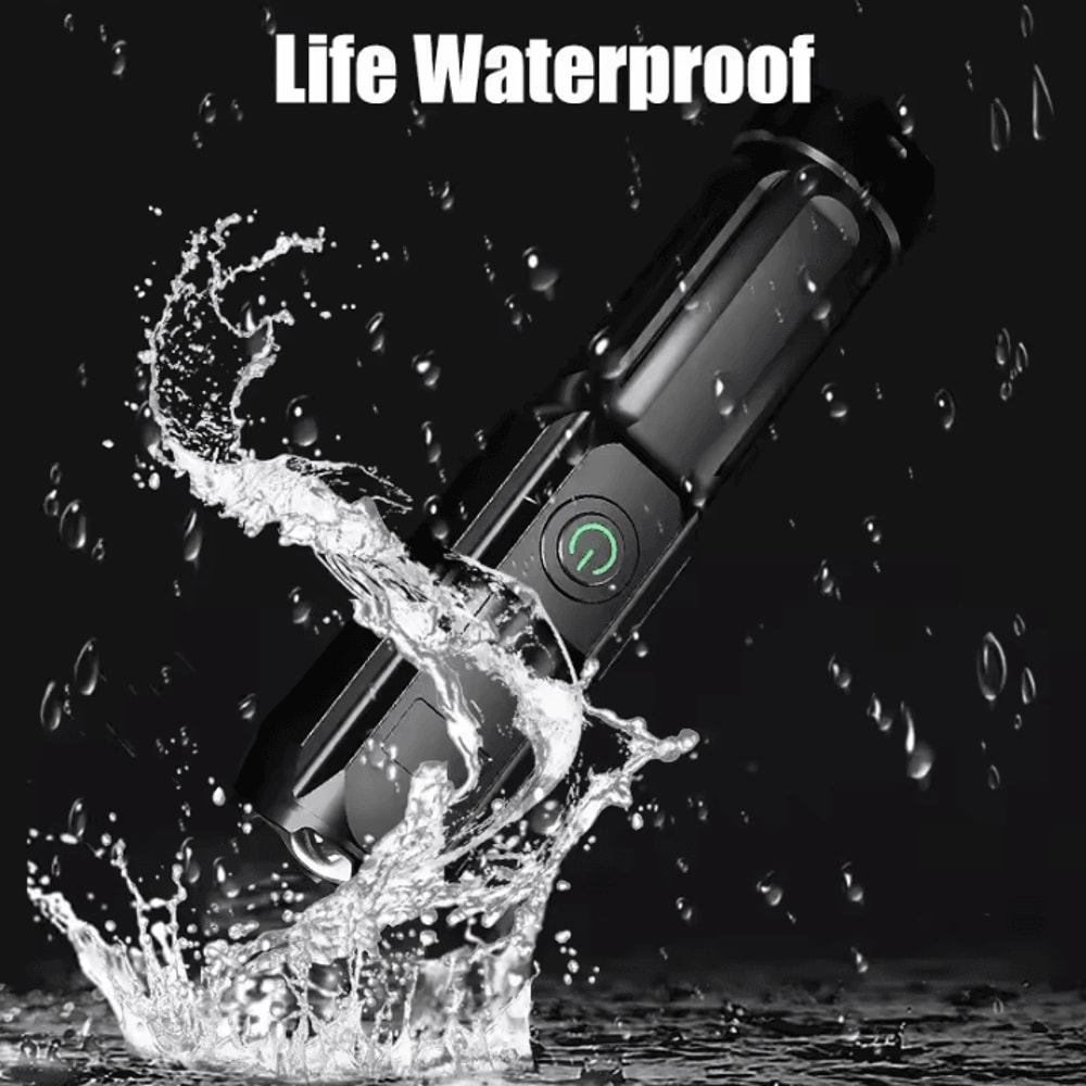 Rechargeable Tactical Flashlight 100000 Lumen LED Torch With USB Waterproof Zoom For Fishing Hunt 2