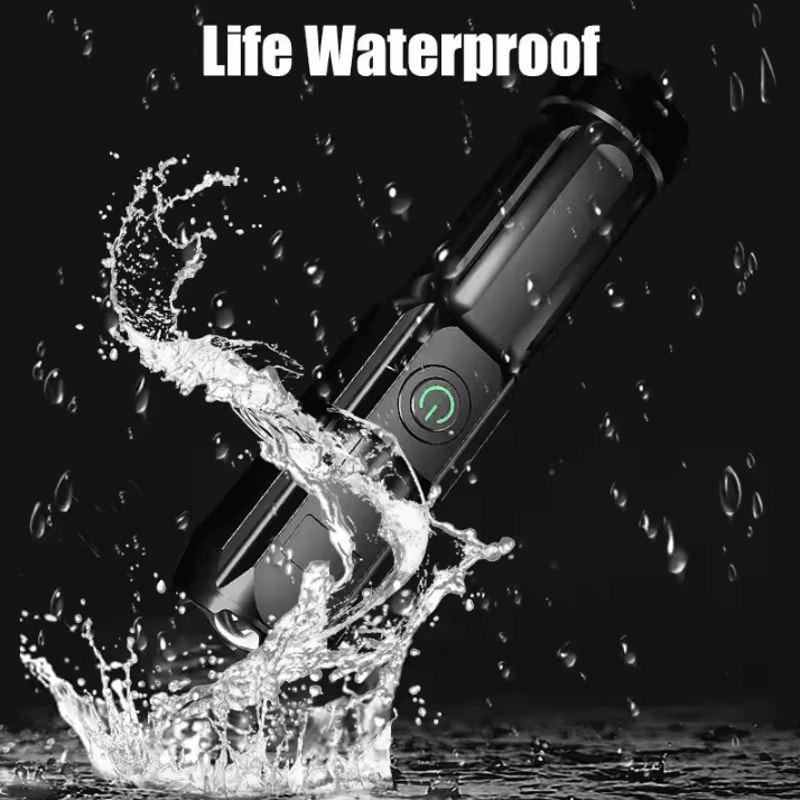 Rechargeable Tactical Flashlight 100000 Lumen LED Torch With USB Waterproof Zoom For Fishing Hunt 2