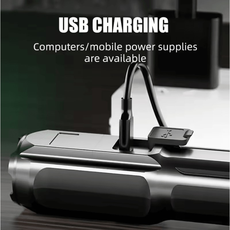 Rechargeable Tactical Flashlight 100000 Lumen LED Torch With USB Waterproof Zoom For Fishing Hunt 3